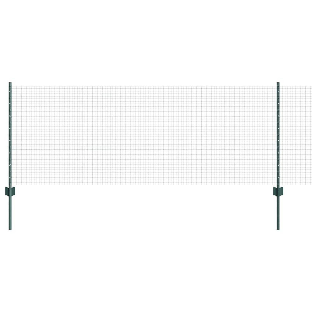 vidaXL Συρματόπλεγμα με Στυλίς 25 x 0,8 m PVC-Επικαλυμμένο Ατσάλι