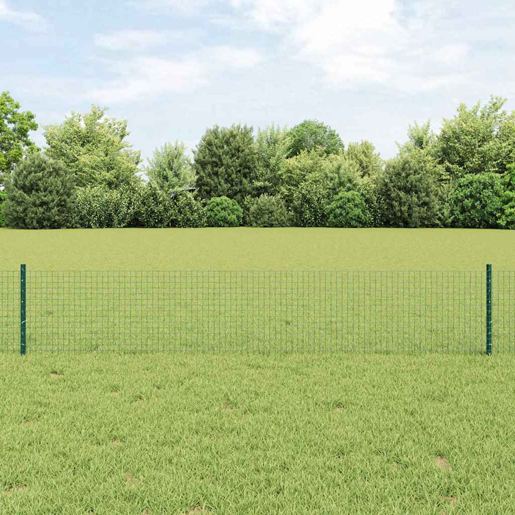 vidaXL Welded Wire Fence with 22 U Posts Πράσινος 0.4x50 μ Χάλυβας