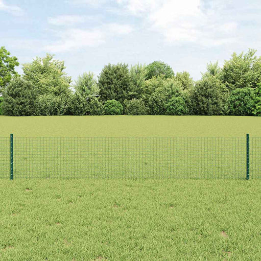 vidaXL Welded Wire Fence with 22 U Posts Πράσινος 0.4x50 μ Χάλυβας