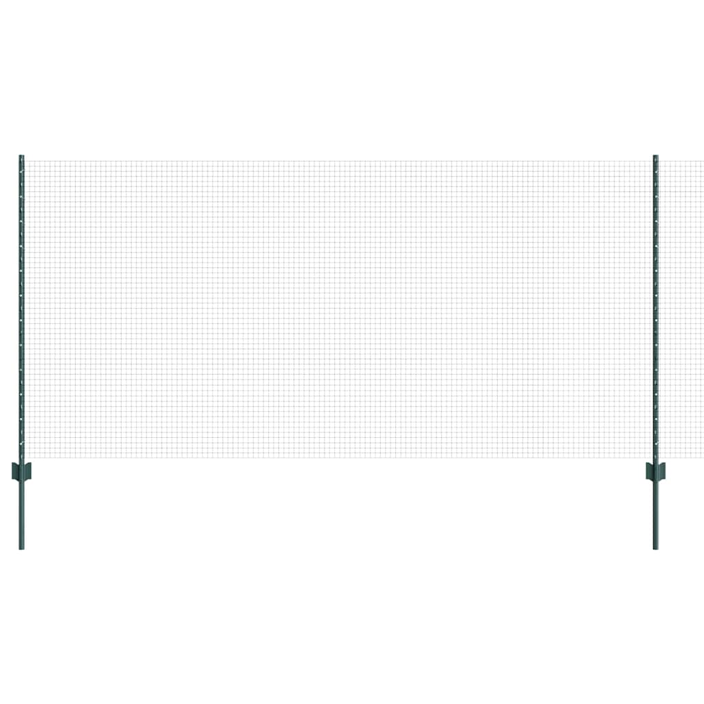 vidaXL Ηλεκτροσυγκολλημένος φράκτης με 22 U Posts Πράσινο 1.2x50 μ Ατσάλι