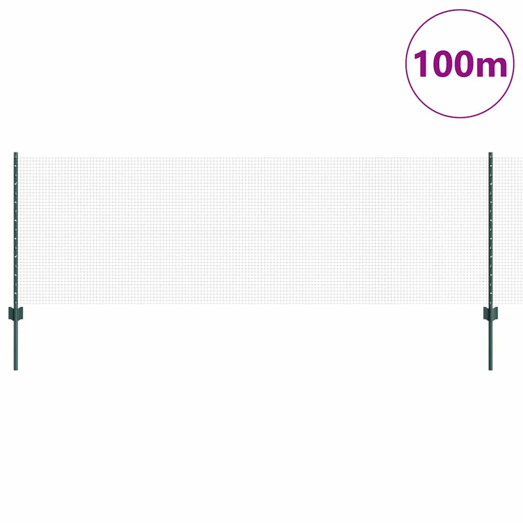 vidaXL Συρματόπλεγμα με Στυλίς 100 x 0,8 μ PVC-Επικαλυμμένο Ατσάλι