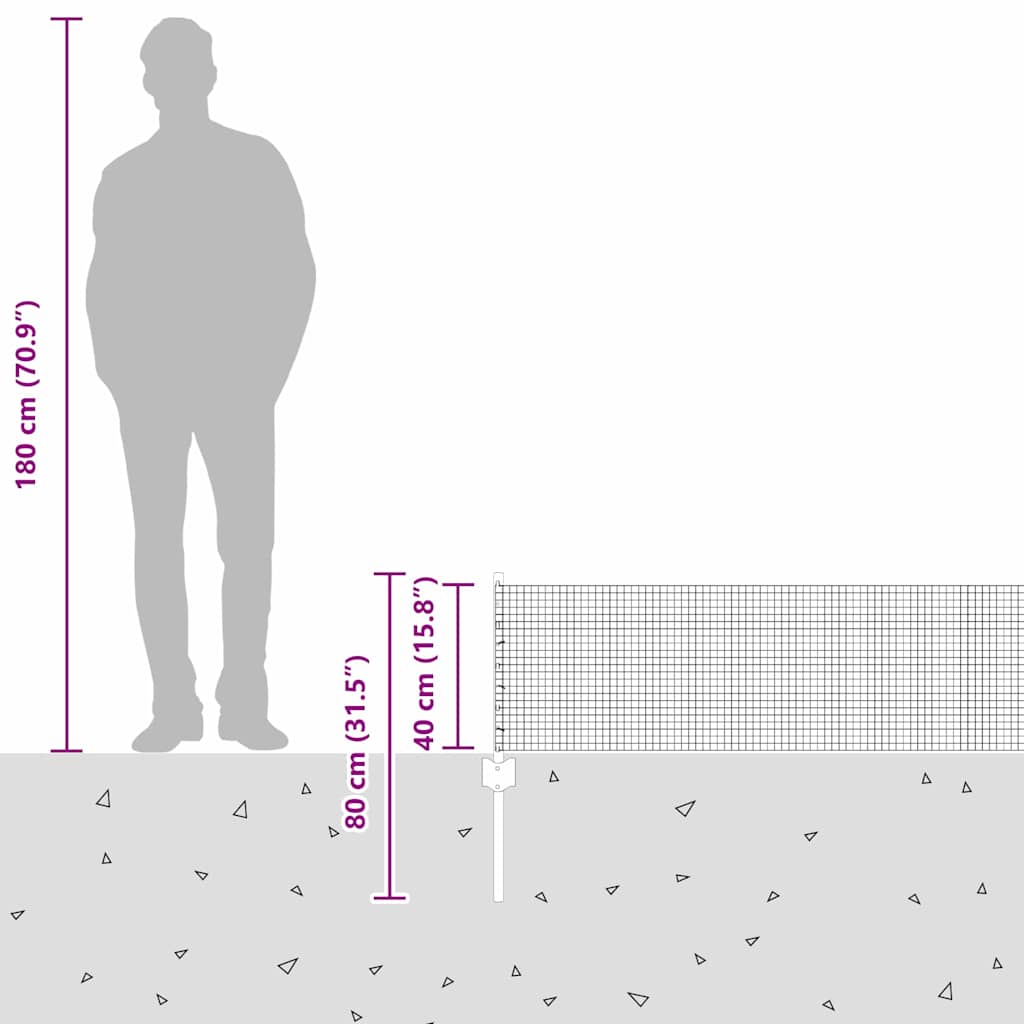 vidaXL Φράχτης από Συγκολλημένο Σύρμα με 5 Πόδια Γκρι 0.4x10 m Χάλυβα