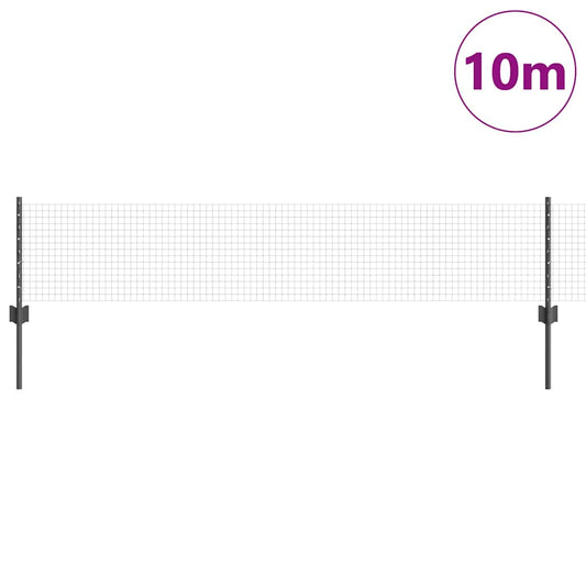 vidaXL Συρματόπλεγμα με Στυλίς 10 x 0,4 m PVC-Επικαλυμμένο Ατσάλι Γκρι