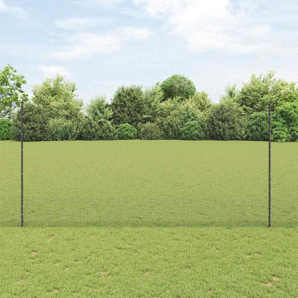 vidaXL Συρματόπλεγμα με Στυλίς 10 x 1,5 m PVC-Επικαλυμμένο Ατσάλι Γκρι