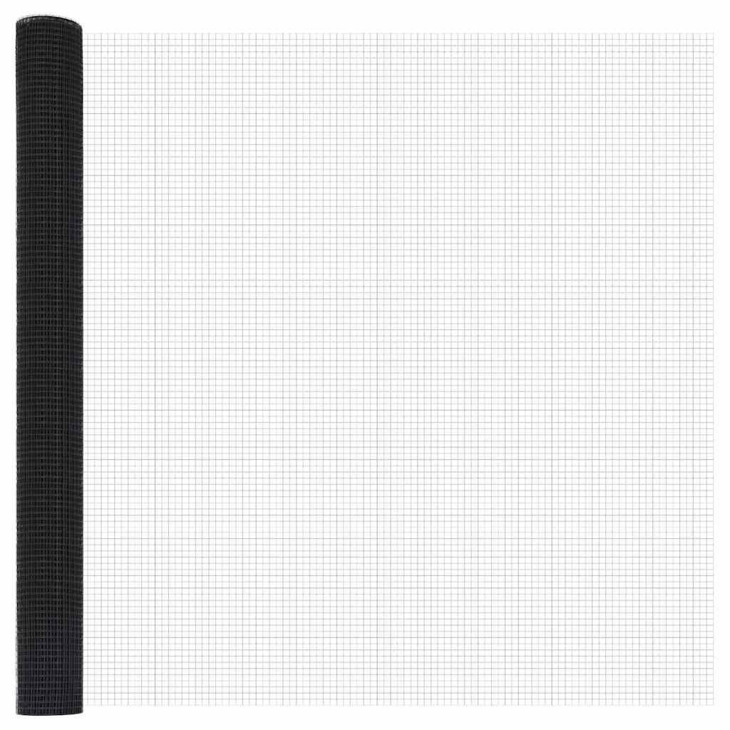 vidaXL Συρματόπλεγμα με Στυλίς 10 x 1,5 m PVC-Επικαλυμμένο Ατσάλι Γκρι