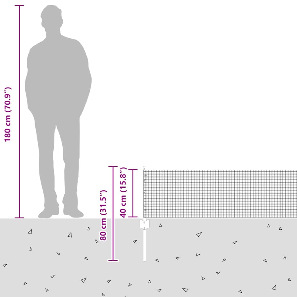 vidaXL Φράχτης Σιδερένιου με 11 Πόδια U Γκρι 0.4x25 m Ατσάλι