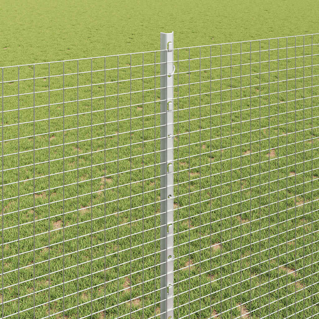 vidaXL Ηλεκτροκολλητός Συρμάτινος Φράκτης με 22 Υποστηρίγματα Γκρί 1.4x25 μ. Χάλυβα