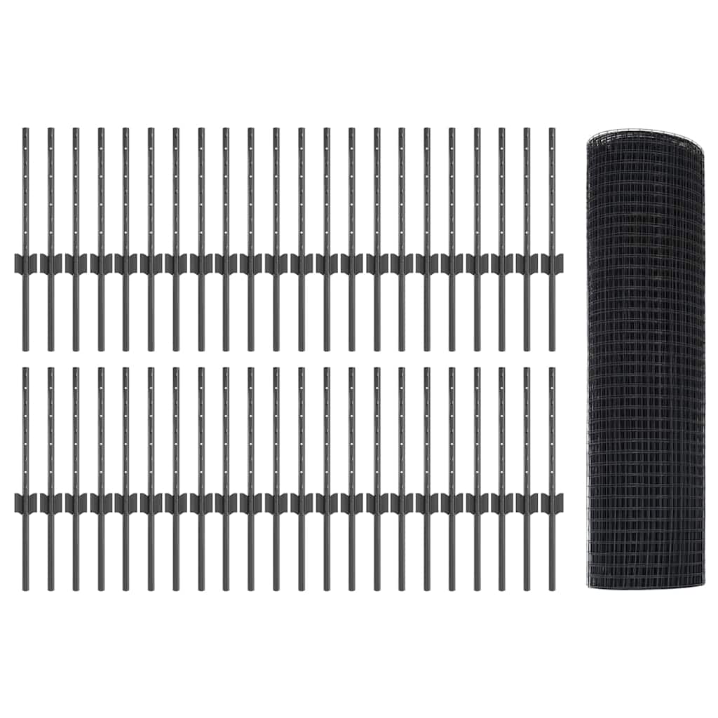 vidaXL Σετ Φράχτη Κήπου Σετ 12 Ανθεκτικός Φράχτης Κήπου Ορθογώνιο