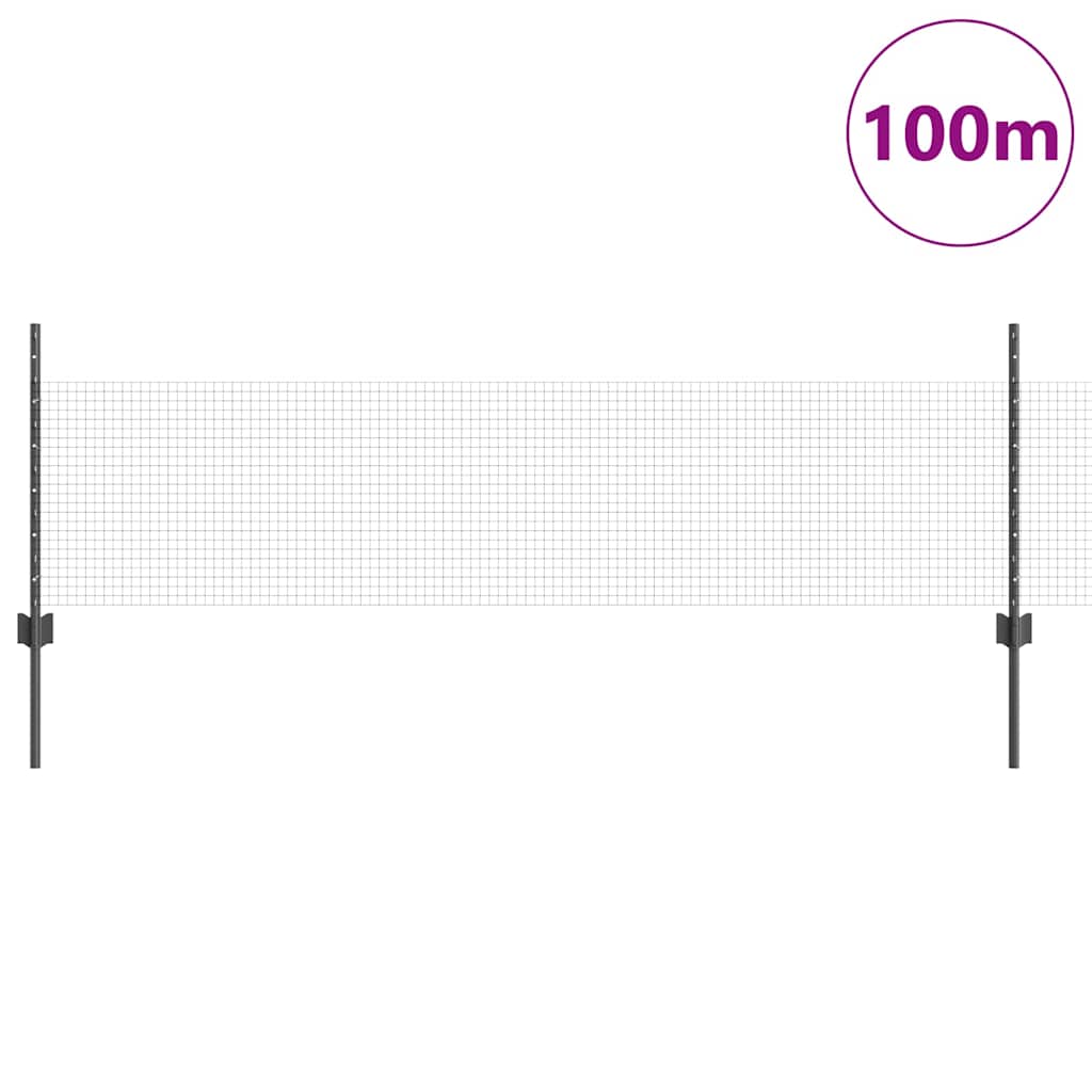 vidaXL Συρματόπλεγμα με Στυλίς 100 x 0,5 μ PVC-Επικαλυμμένο Ατσάλι