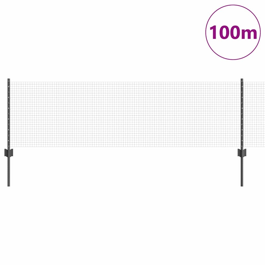 vidaXL Συρματόπλεγμα με Στυλίς 100 x 0,6 μ PVC-Επικαλυμμένο Ατσάλι