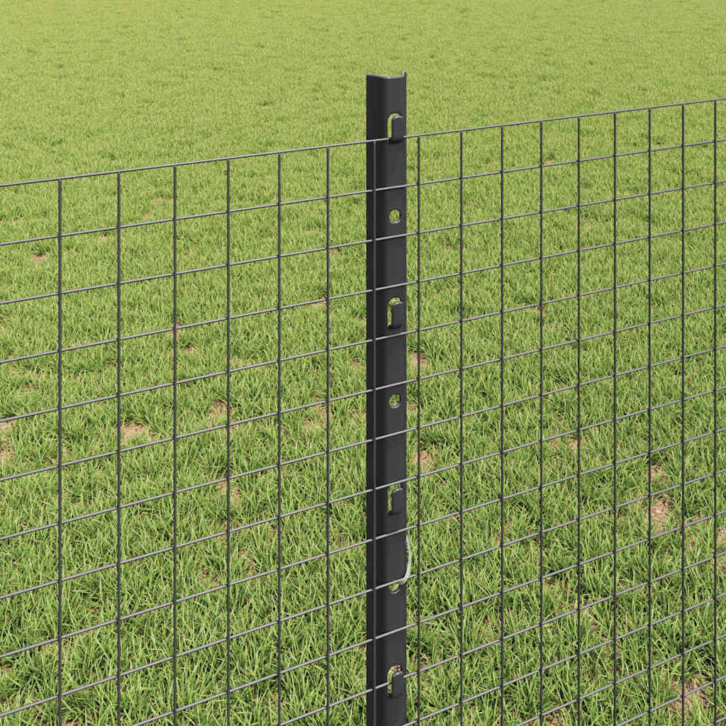 vidaXL Welded Wire Fence με 44 U Posts Γκρι 0.8x100 μ. Ατσάλι