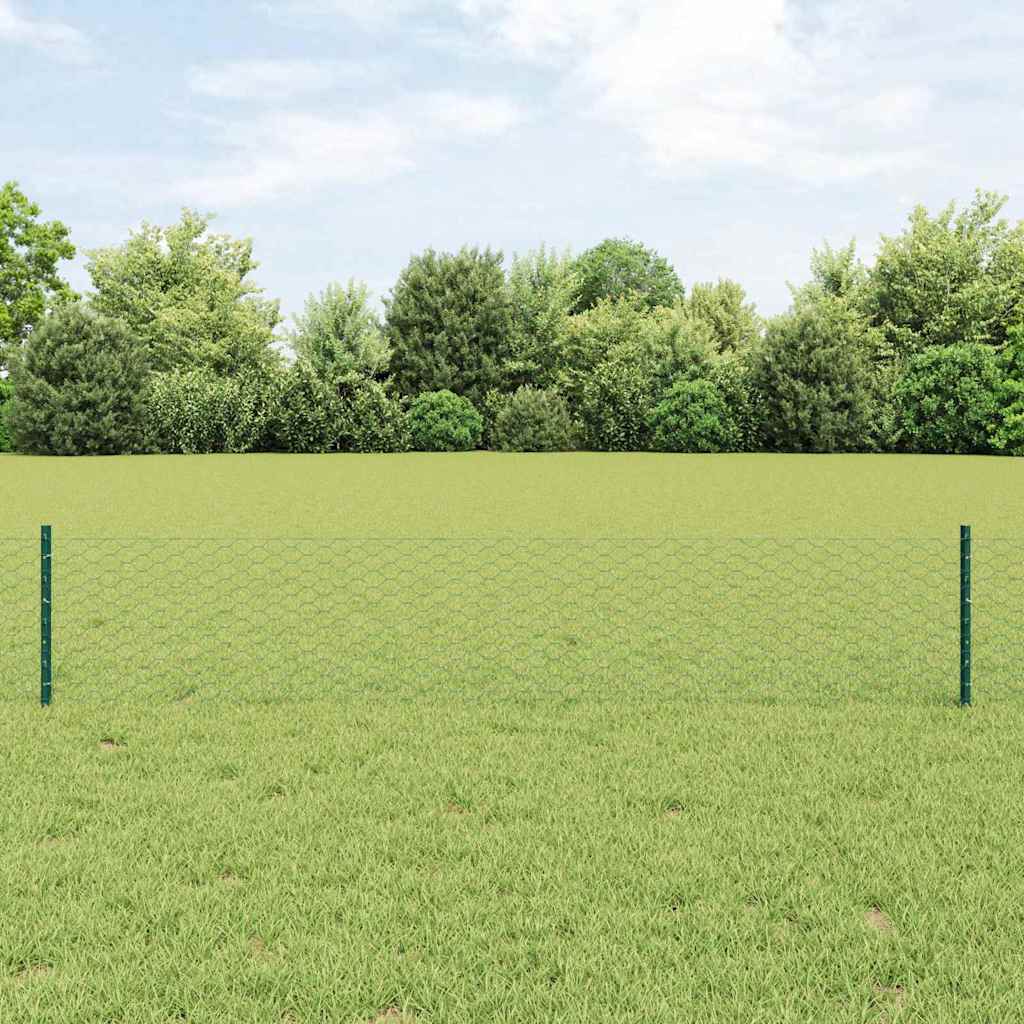 vidaXL Εξαγωνική Φράχτη με Στύλο 10 x 0,4 m PVC-Επικαλυμμένο Ατσάλι