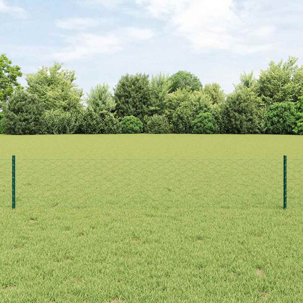 vidaXL Εξαγωνική Φράχτη με Στύλο 10 x 0,4 m PVC-Επικαλυμμένο Ατσάλι