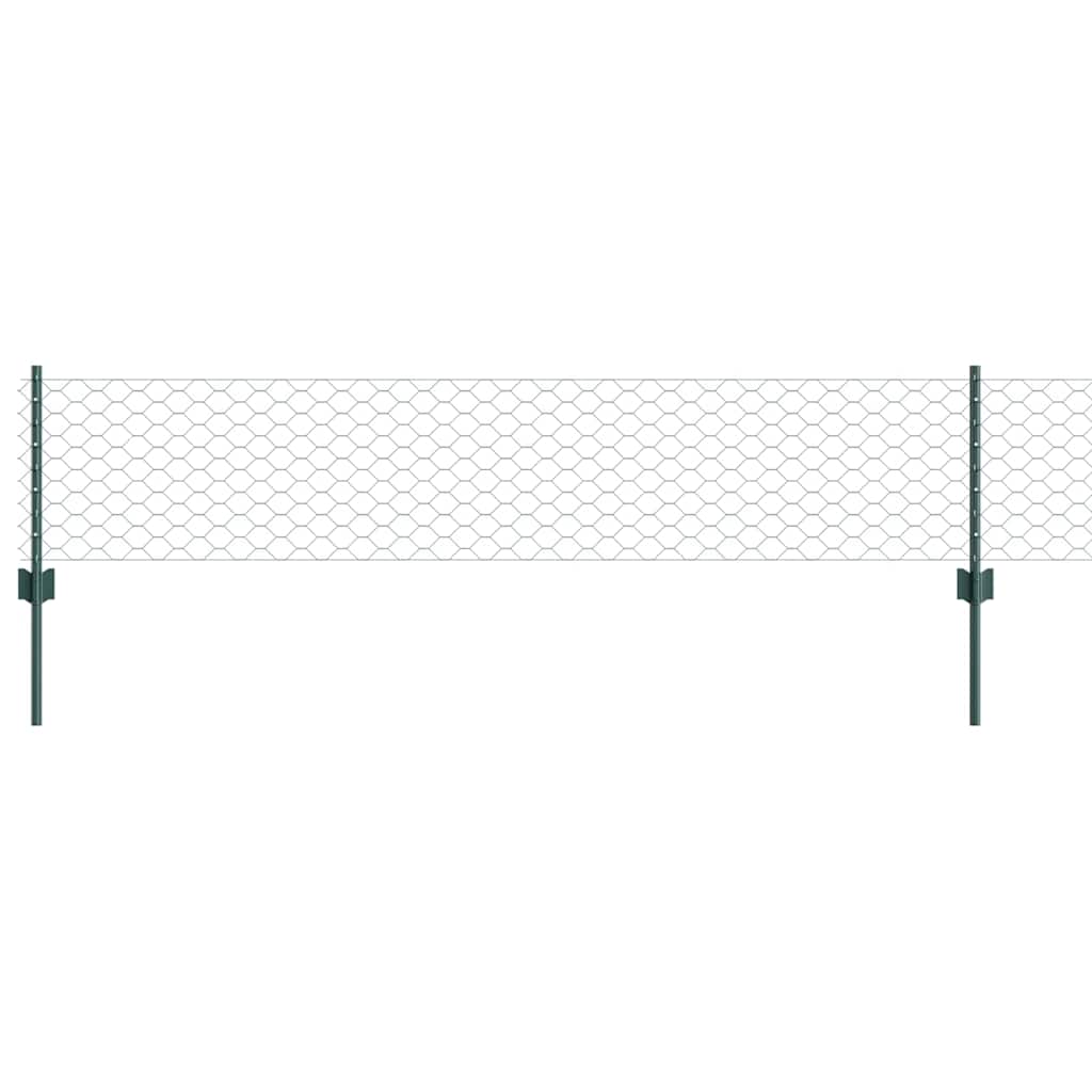 vidaXL Εξαγωνική Φράχτη με Στύλο 10 x 0,4 m PVC-Επικαλυμμένο Ατσάλι