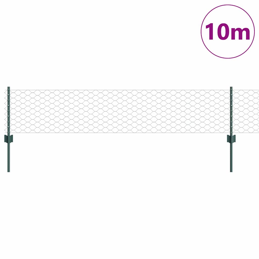 vidaXL Εξαγωνική Φράχτη με Στύλο 10 x 0,4 m PVC-Επικαλυμμένο Ατσάλι