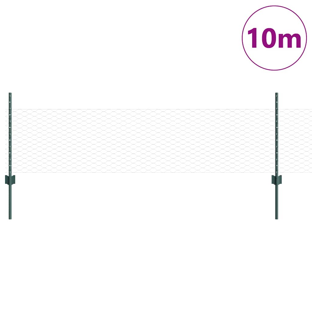 Στηλοί Φράχτη vidaXL 5 τεμ U-Channel Πράσινοι 80 εκ Χάλυβας