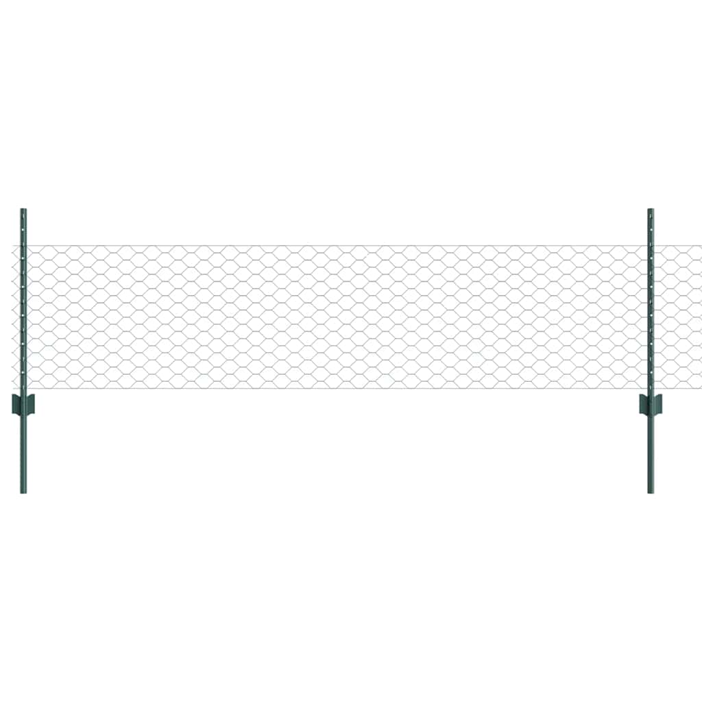 vidaXL Εξαγωνική Φράχτη με Στύλο 10 x 0,5 m PVC-Επικαλυμμένο Ατσάλι