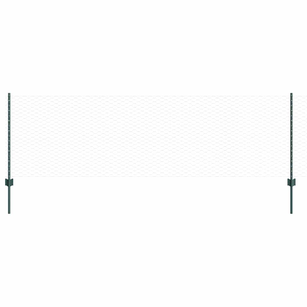 vidaXL Εξαγωνική Φράχτη με Στύλο 10 x 0,8 μ PVC-Επικαλυμμένο Ατσάλι