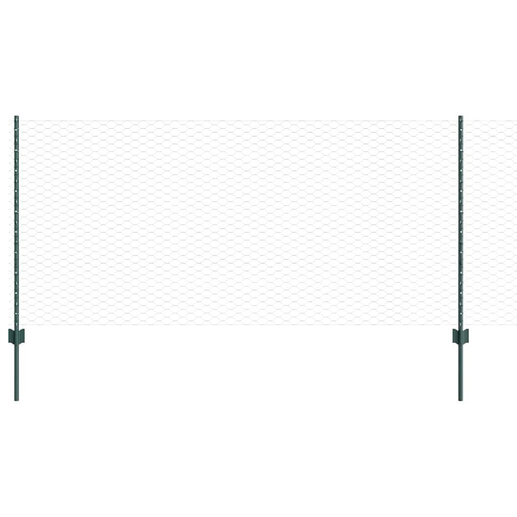 vidaXL Εξαγωνική Φράχτη με Στύλο 10 x 1 m PVC-Επικαλυμμένο Ατσάλι
