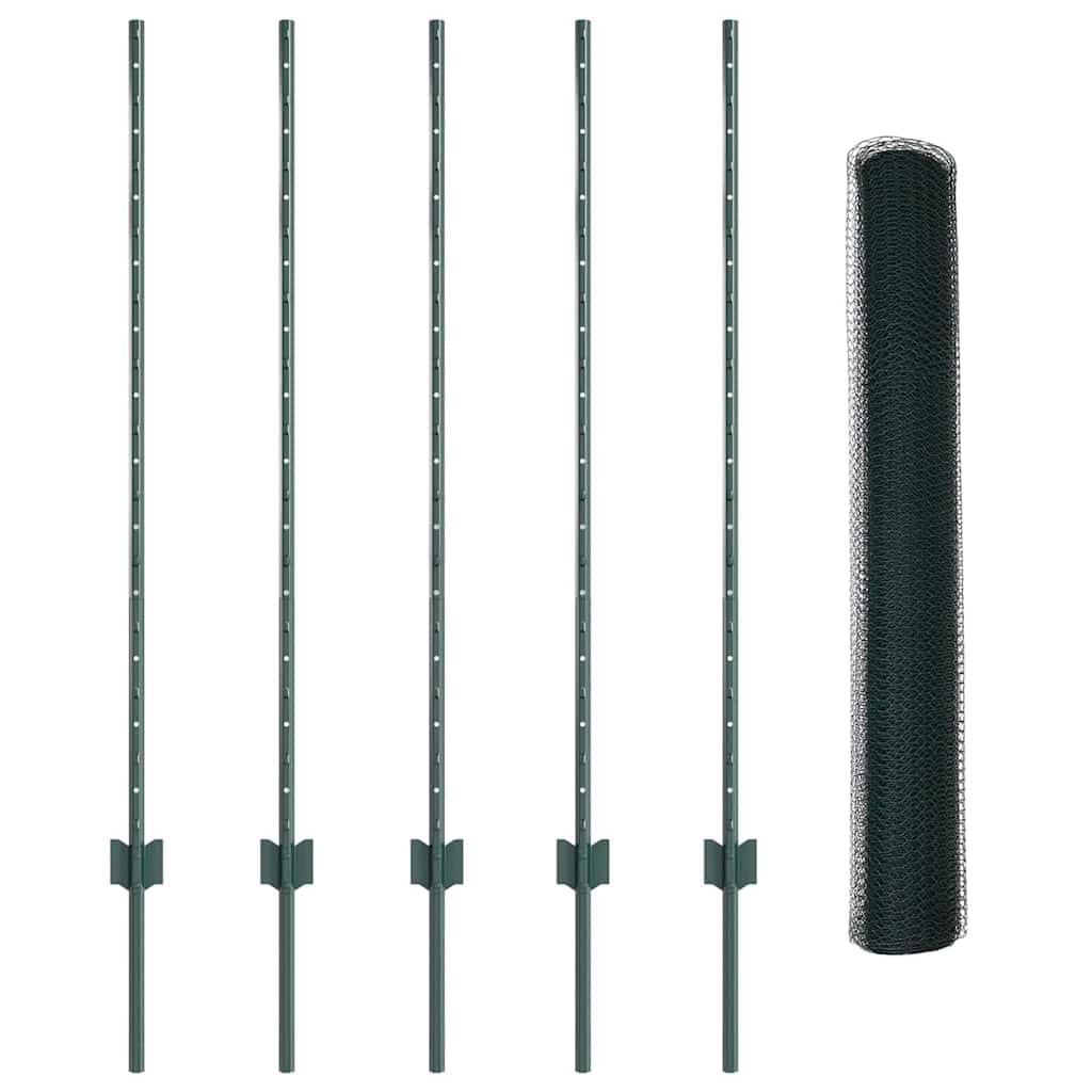 vidaXL Εξαγωνική Φράχτη με Στύλο 10 x 1,2 μ PVC-Επικαλυμμένο Ατσάλι