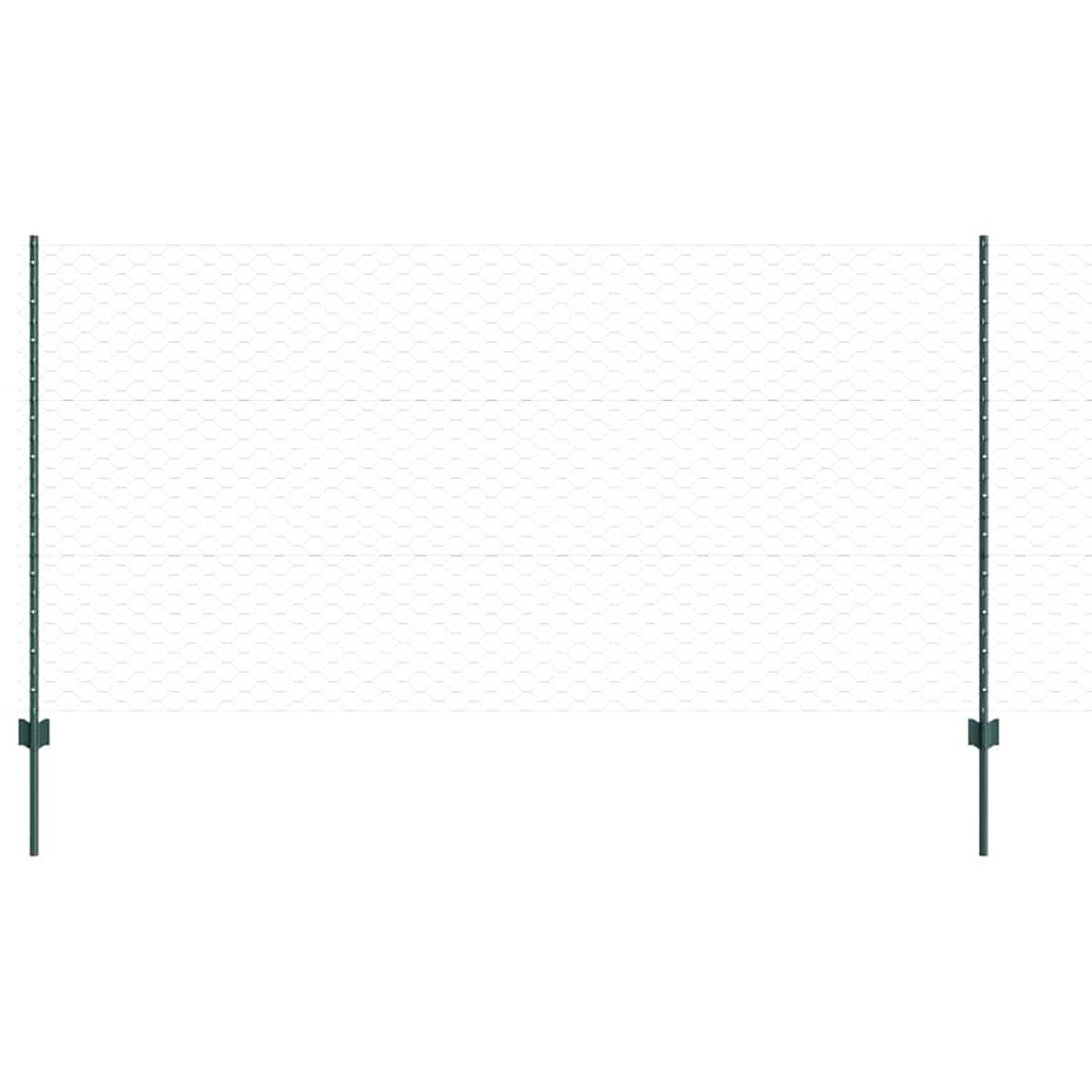 vidaXL Εξαγωνική Φράχτη με Στύλο 10 x 1,2 μ PVC-Επικαλυμμένο Ατσάλι