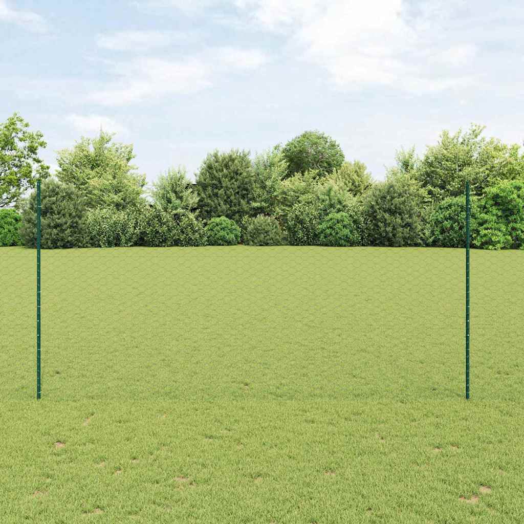 vidaXL Εξαγωνική Φράχτη με Στύλο 10 x 1,5 m PVC-Επικαλυμμένο Ατσάλι