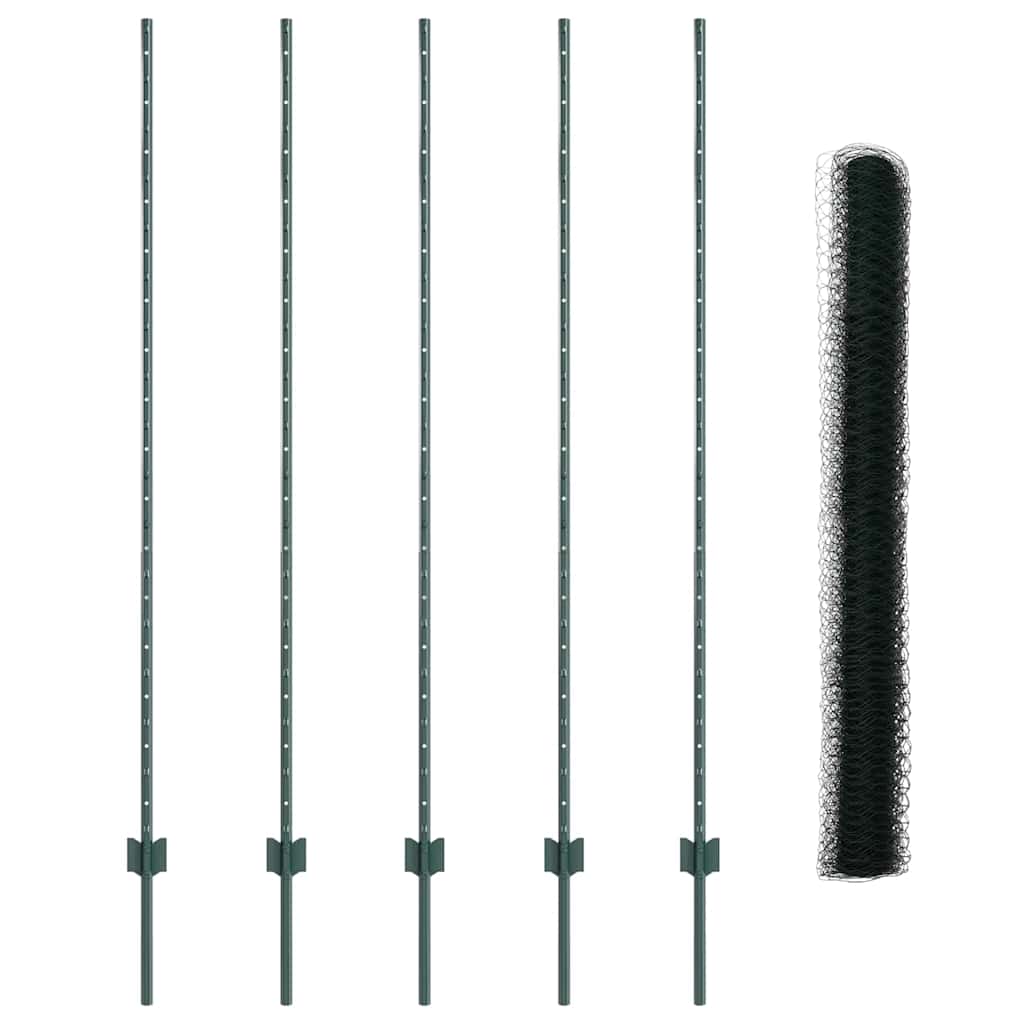 vidaXL Εξαγωνική Φράχτη με Στύλο 10 x 1,5 m PVC-Επικαλυμμένο Ατσάλι