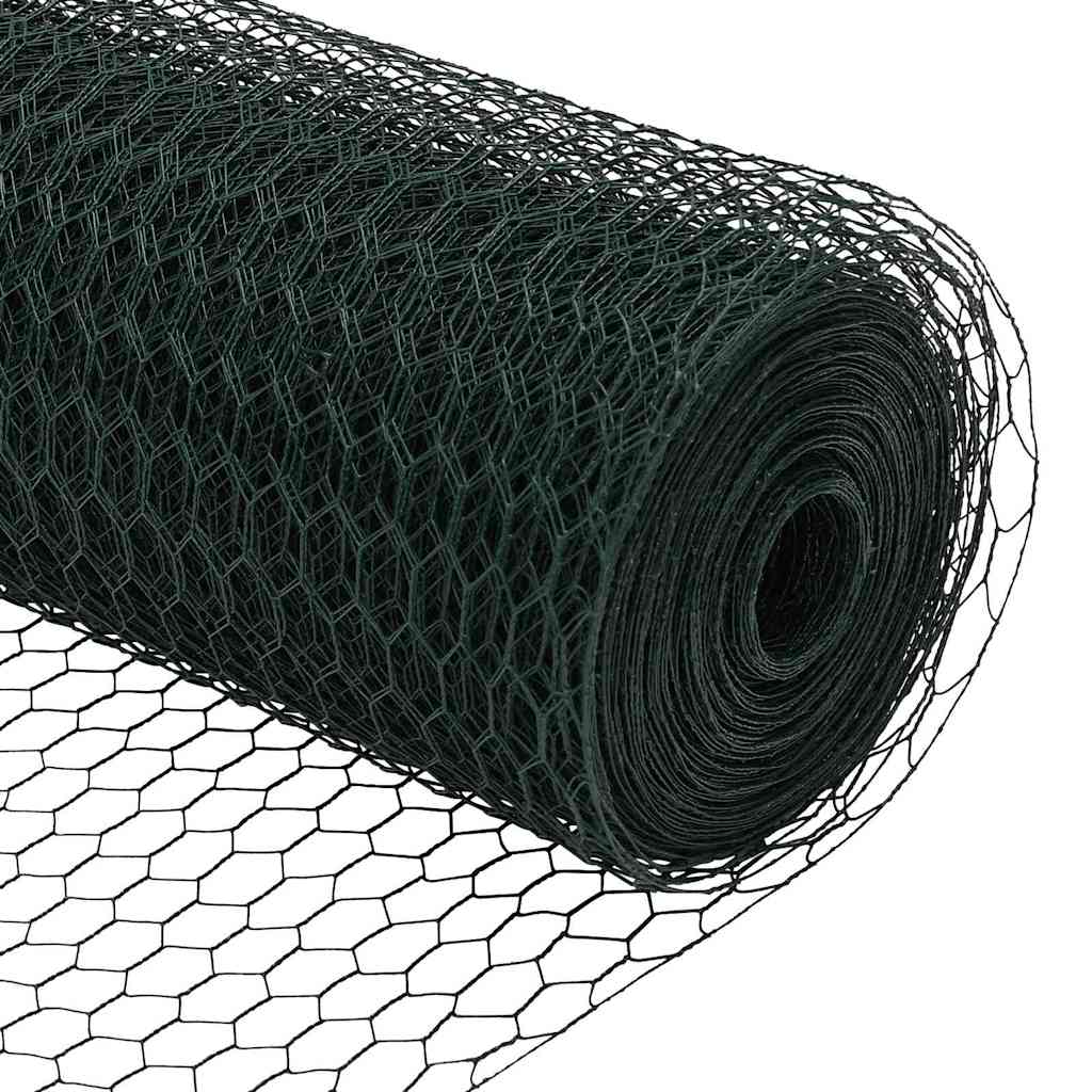 vidaXL Εξαγωνική Φράχτη με Στύλο 25 x 0,6 μ PVC-Επικαλυμμένο Ατσάλι