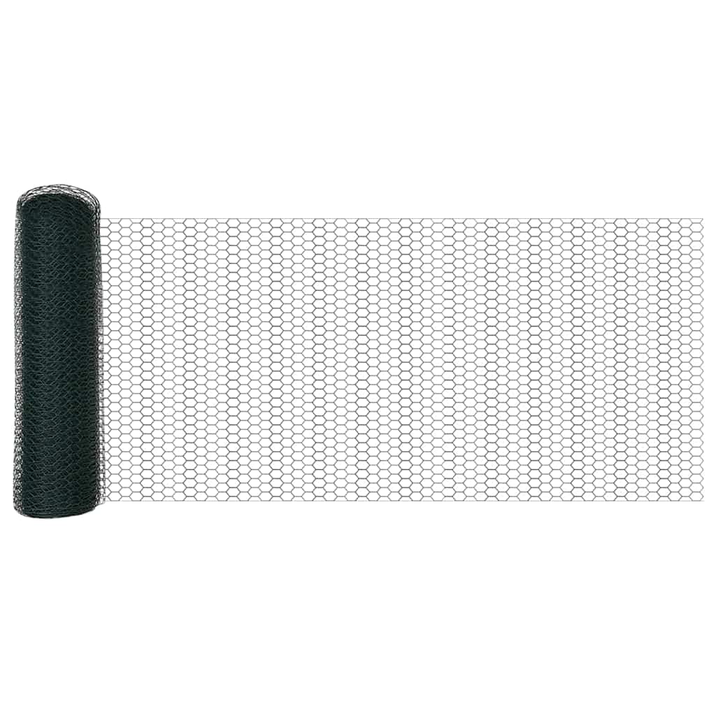 vidaXL Εξαγωνική Φράχτη με Στύλο 25 x 0,6 μ PVC-Επικαλυμμένο Ατσάλι