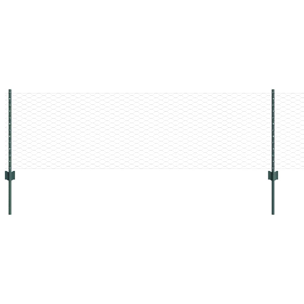 vidaXL Εξαγωνική Φράχτη με Στύλο 25 x 0,6 μ PVC-Επικαλυμμένο Ατσάλι