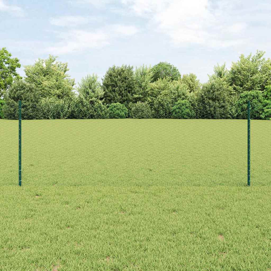 vidaXL Εξαγωνική Φράχτη με Στύλο 25 x 0,8 m PVC-Επικαλυμμένο Ατσάλι