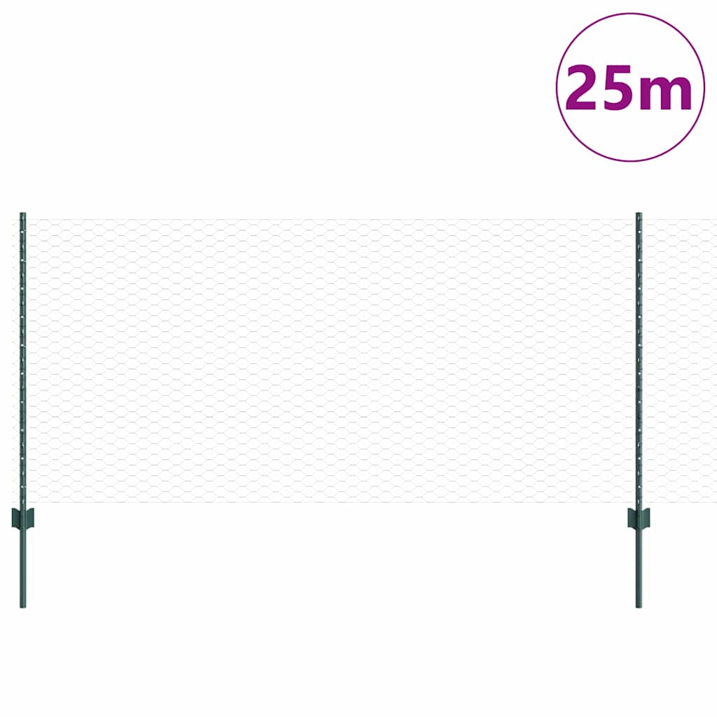 vidaXL Σετ Φράχτη Κήπου Σετ 2 Πράσινο Μέταλλο 25 x 1 μ. Ανθεκτικό