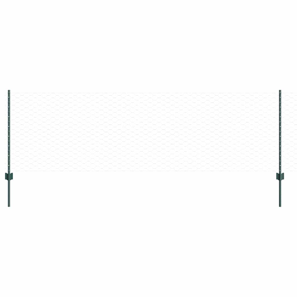 vidaXL Εξαγωνική Φράχτη με Στύλο 50 x 0,8 m PVC-Επικαλυμμένο Ατσάλι