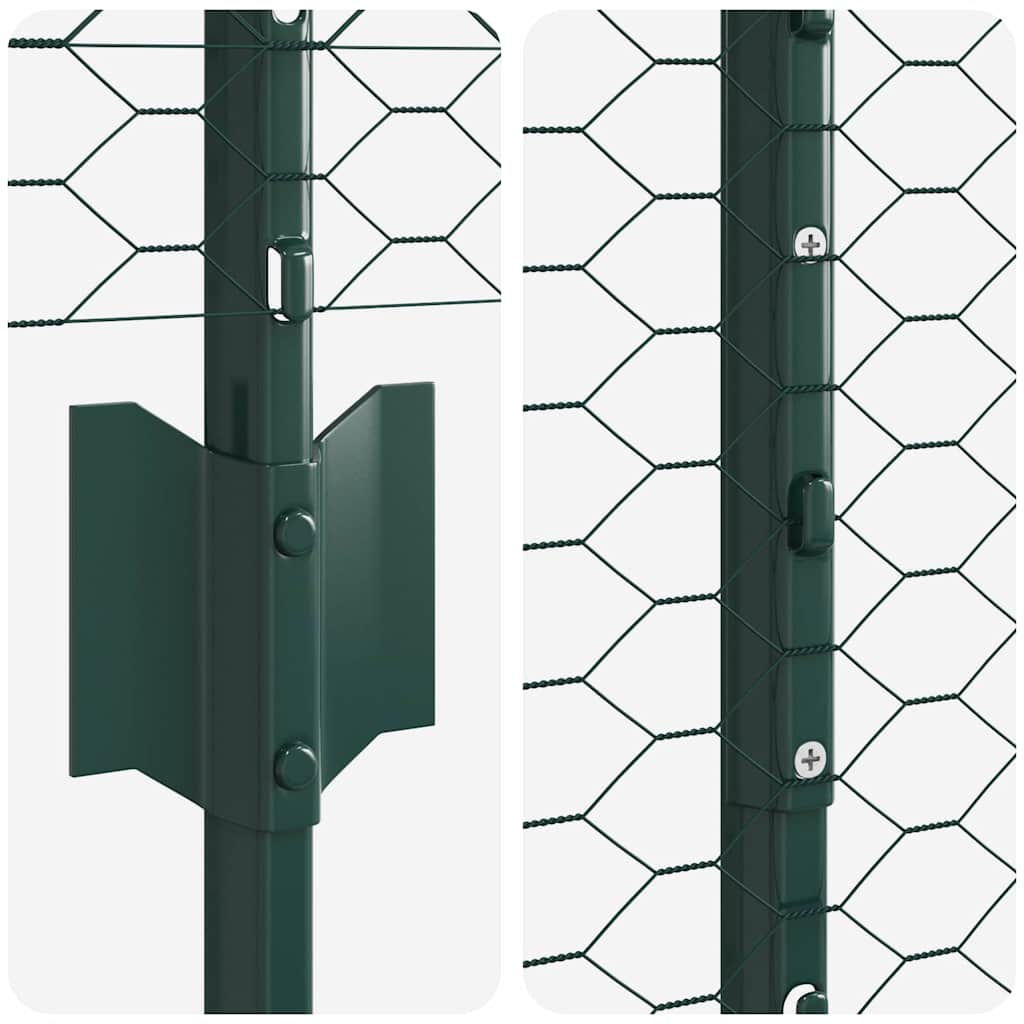 vidaXL Εξαγωνική Φράχτη με Στύλο 50 x 1 m PVC-Επικαλυμμένο Ατσάλι
