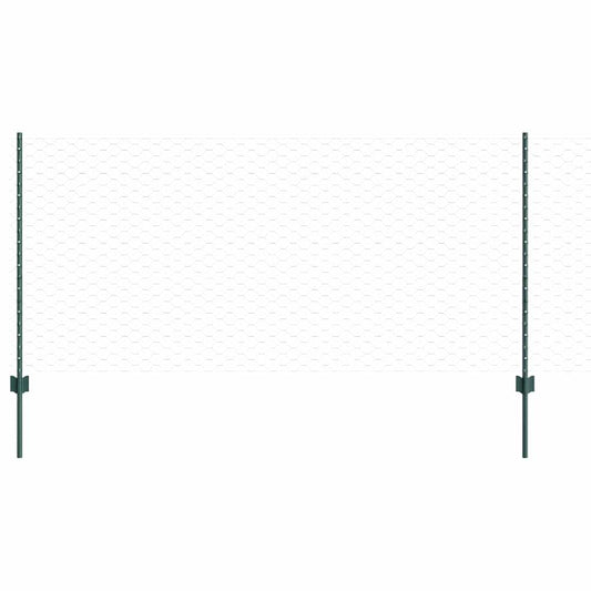 vidaXL Εξαγωνική Φράχτη με Στύλο 50 x 1 m PVC-Επικαλυμμένο Ατσάλι