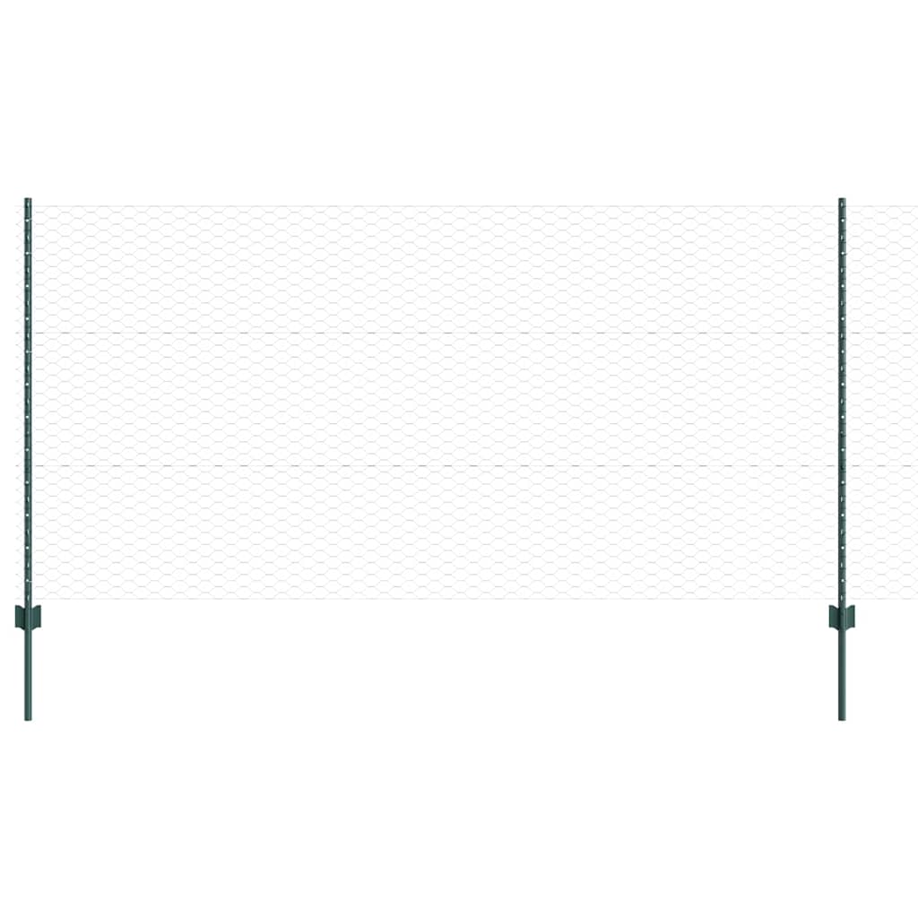 vidaXL Εξαγωνική Φράχτη με Στύλο 50 x 1,2 m PVC-Επικαλυμμένο Ατσάλι