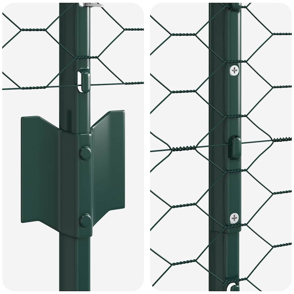 vidaXL Εξαγωνική Φράχτη με Στύλο 50 x 1,2 m PVC-Επικαλυμμένο Ατσάλι
