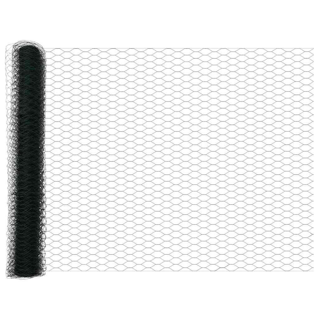vidaXL Εξαγωνική Φράχτη με Στύλο 50 x 1,2 m PVC-Επικαλυμμένο Ατσάλι
