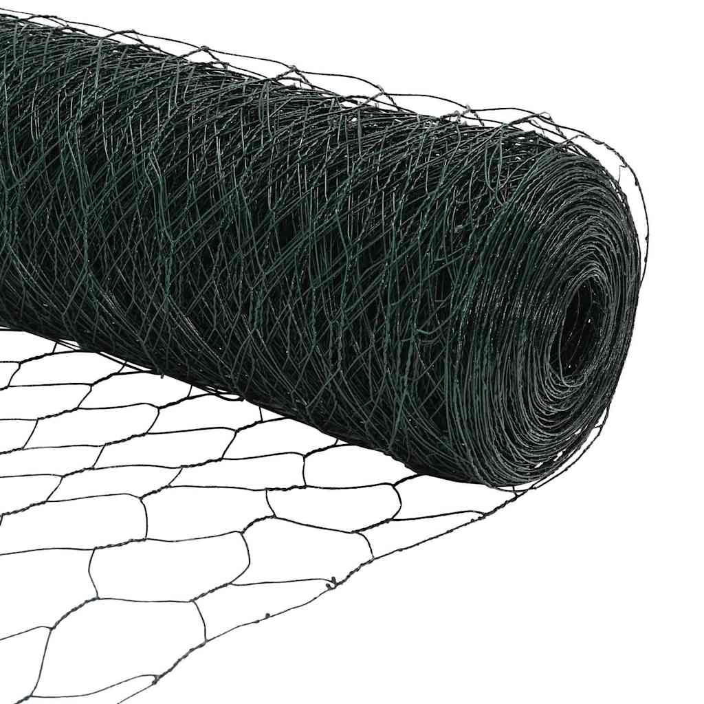 vidaXL Εξαγωνική Φράχτη με Στύλο 100 x 0,5 μ PVC-Επικαλυμμένο Ατσάλι
