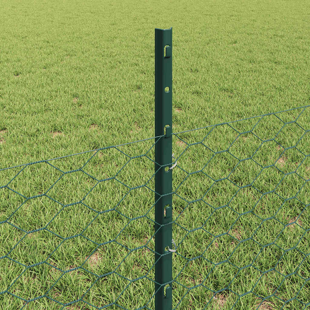 vidaXL Εξαγωνική Φράχτη με Στύλο 100 x 0,5 μ PVC-Επικαλυμμένο Ατσάλι