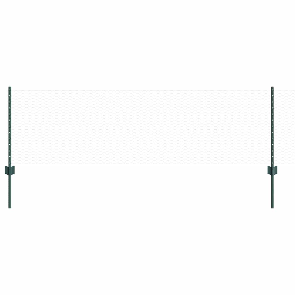 vidaXL Εξαγωνική Φράχτη με Στύλο 100 x 0,6 μ PVC-Επικαλυμμένο Ατσάλι
