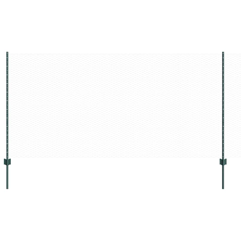 vidaXL Εξαγωνική Φράχτη με Στύλο 100 x 1,2 μ PVC-Επικαλυμμένο Ατσάλι