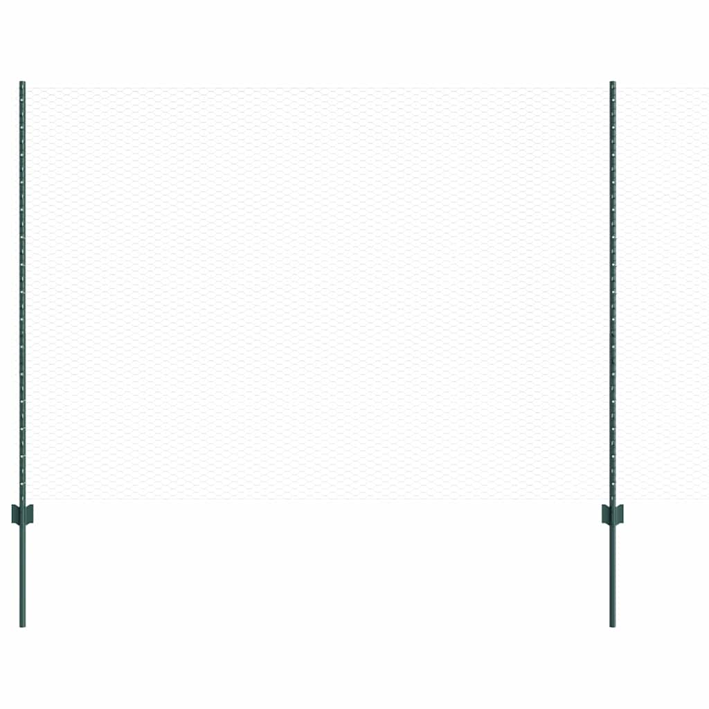 vidaXL Εξαγωνική Φράχτη με Στύλο 100 x 1,5 μ PVC-Επικαλυμμένο Ατσάλι