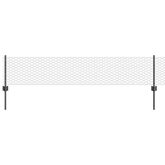 vidaXL Εξαγωνική Φράχτη με Στύλο 10 x 0,4 m PVC-Επικαλυμμένο Ατσάλι
