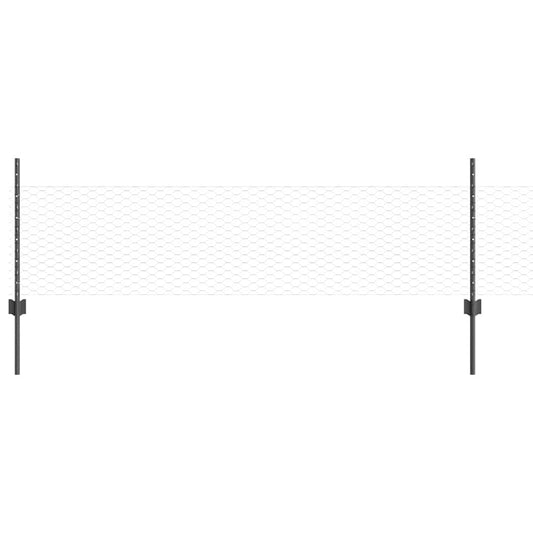Πόλοι Φράκτη vidaXL 5 τεμ U-Channel Γκρι 60 εκ Χάλυβας