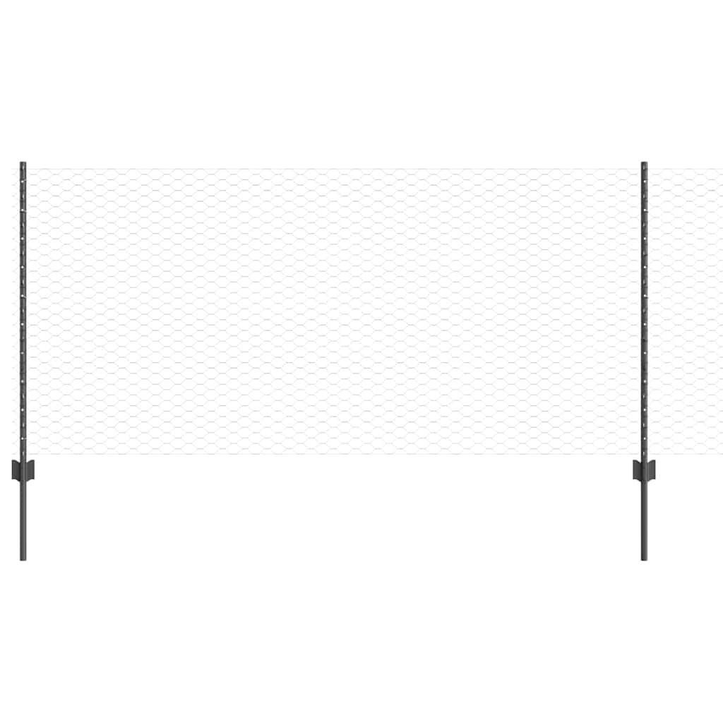 vidaXL Εξαγωνική Φράχτη με Στύλο 10 x 0,8 μ PVC-Επικαλυμμένο Ατσάλι
