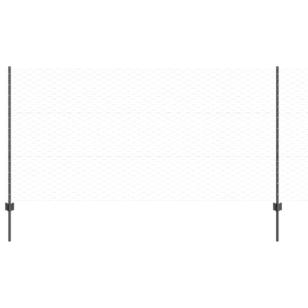 Πόλοι Περίφραξης vidaXL 10 τεμ U-Channel Γκρι 120 εκ Ατσάλι