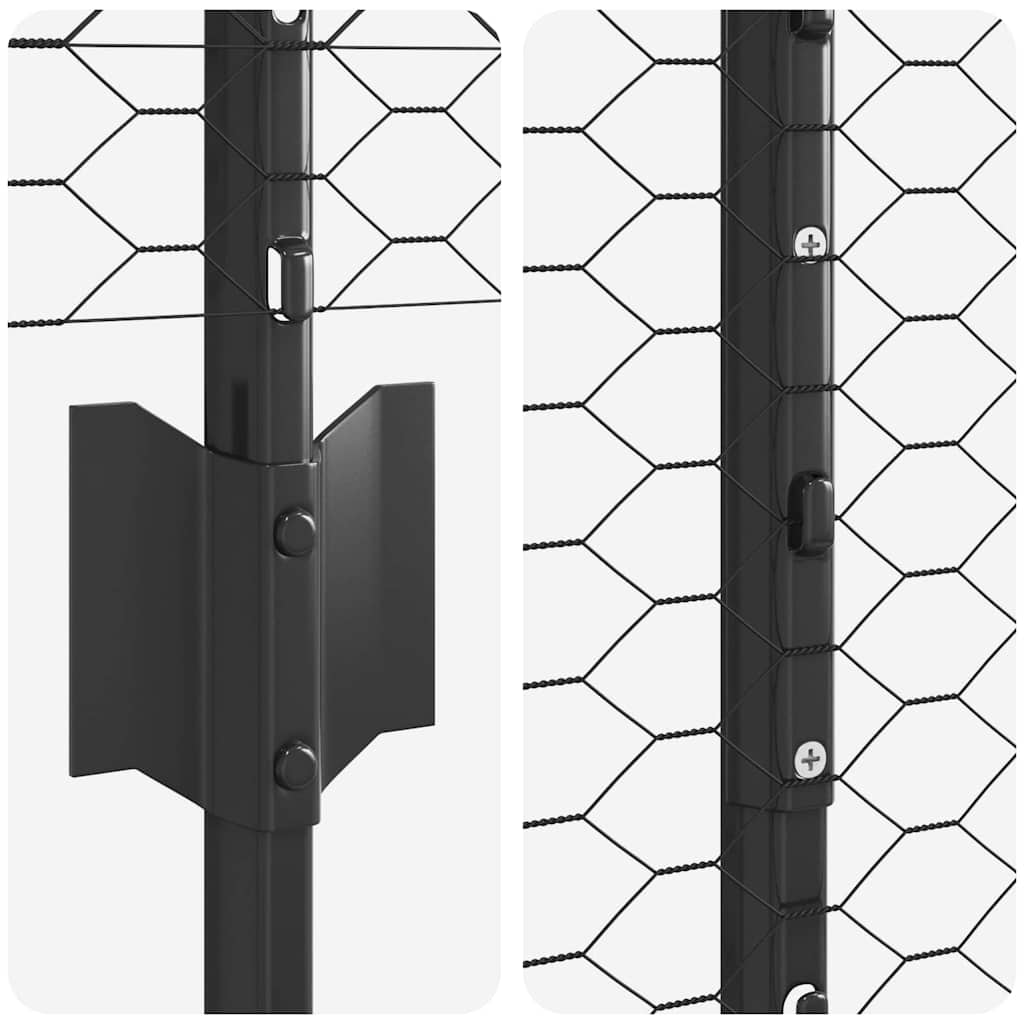 vidaXL Εξαγωνική Φράχτη με Στύλο 10 x 1,5 m PVC-Επικαλυμμένο Ατσάλι
