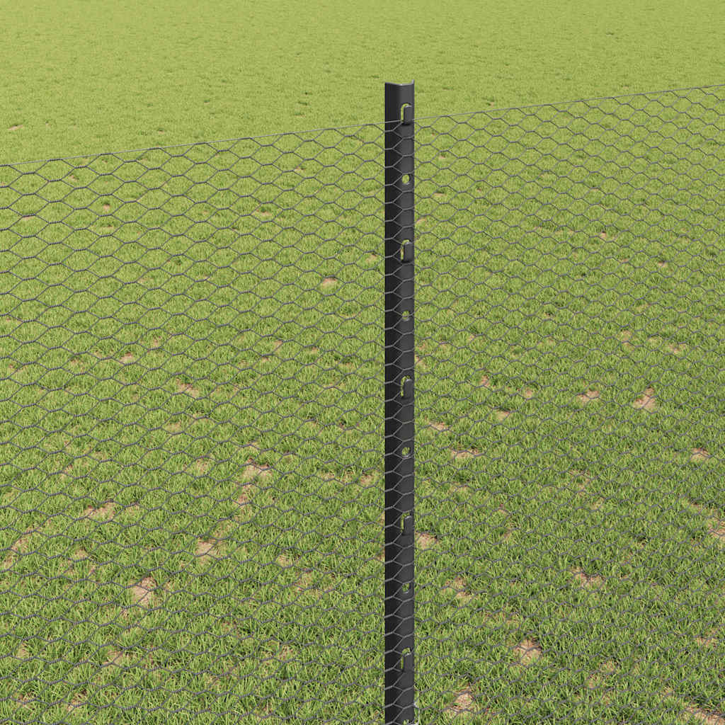 vidaXL Εξαγωνική Φράχτη με Στύλο 10 x 1,5 m PVC-Επικαλυμμένο Ατσάλι