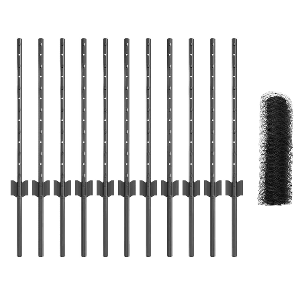 vidaXL Σετ Φράχτη Πακέτο 2 Γκρι Μέταλλο Μεγάλο Επεκτάσιμο